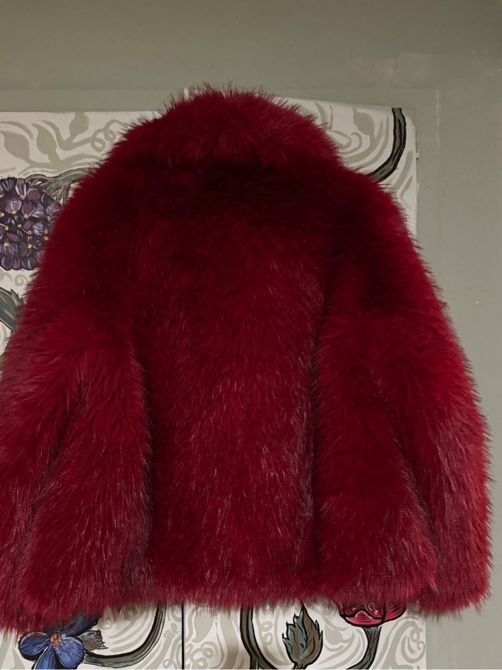 Azalea Wang Crimson Faux Fur Teddy Jacket - Picture 2 of 3